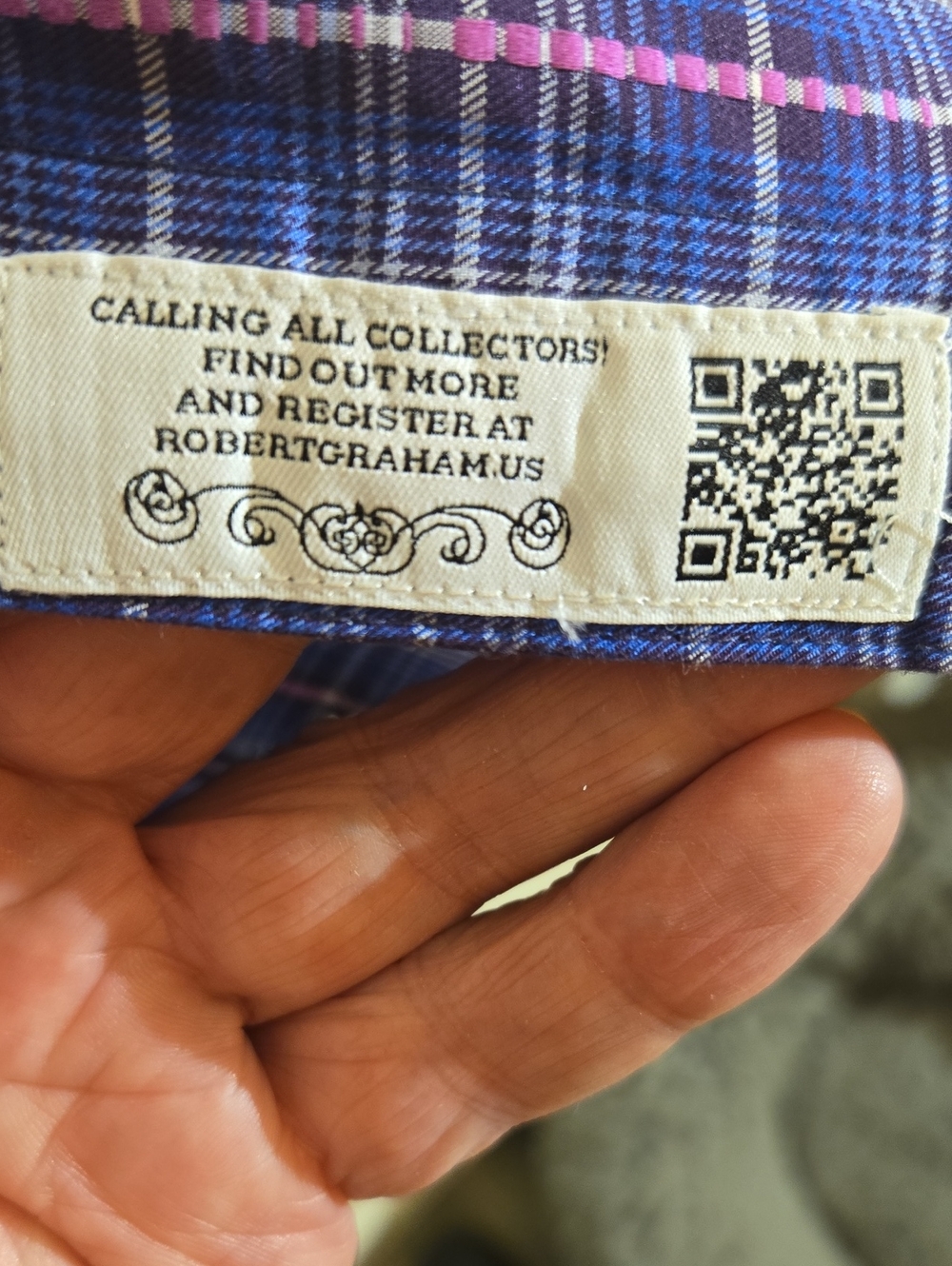 Robert Graham Blue Plaid Dress Shirt